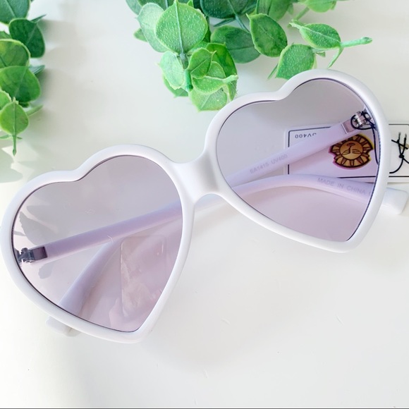 Accessories - White Heart Sunglasses